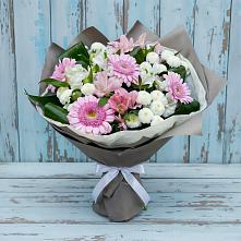 Букет цветов из:  Герберы, Альстромерии и Хризантемы в Наволоках