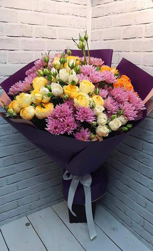 Букет цветов из: Хризантемы и Розы в Наволоках
