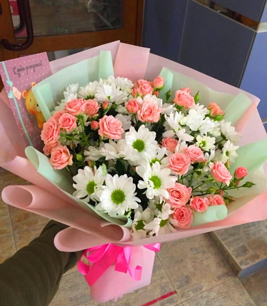 Букет цветов из: Розы и Хризантемы в Наволоках