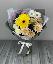 Букет цветов из:  Розы, Герберы и Хризантемы в Наволоках