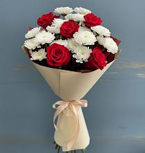 Букет цветов из:  Розы и Хризантемы в Наволоках