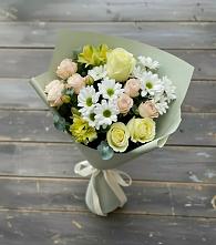 Букет цветов из:  Альстромерии, Розы и Хризантемы в Наволоках