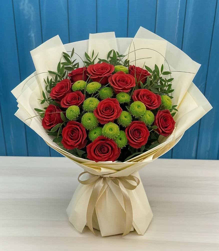 Букет цветов из: Розы и Хризантемы в Наволоках