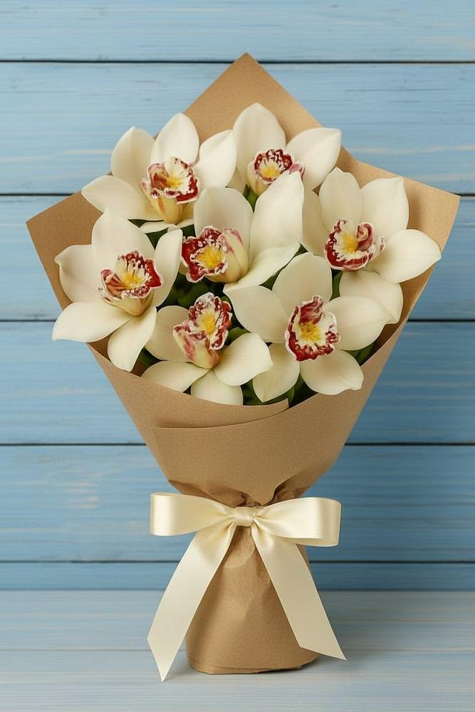 Букет цветов из: Орхидеи и Розы в Наволоках