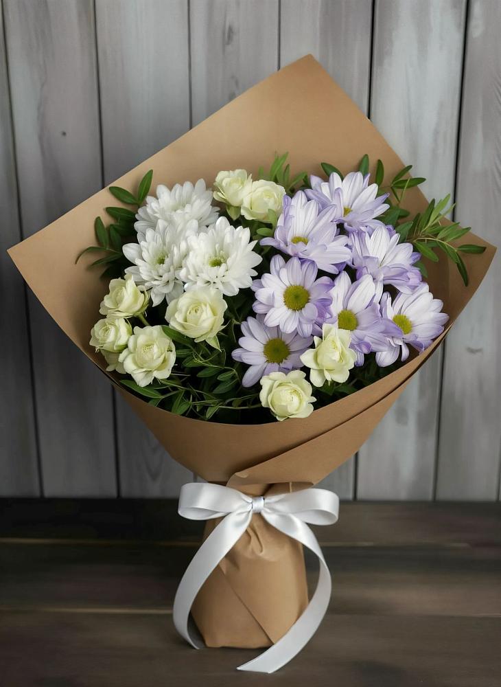 Букет цветов из: Хризантемы и Розы в Наволоках